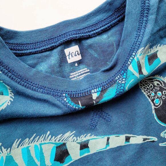 Tea Collection 4T Lizard Tee Short Blue Teal - Picture 3 of 3